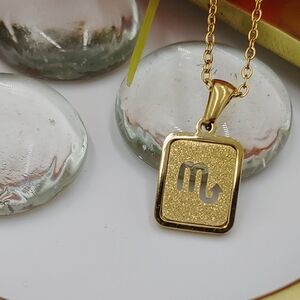Dainty Zodiac Charm, ♏/Scorpio, 18K GP Golden Glam Delicate Pendant Necklace